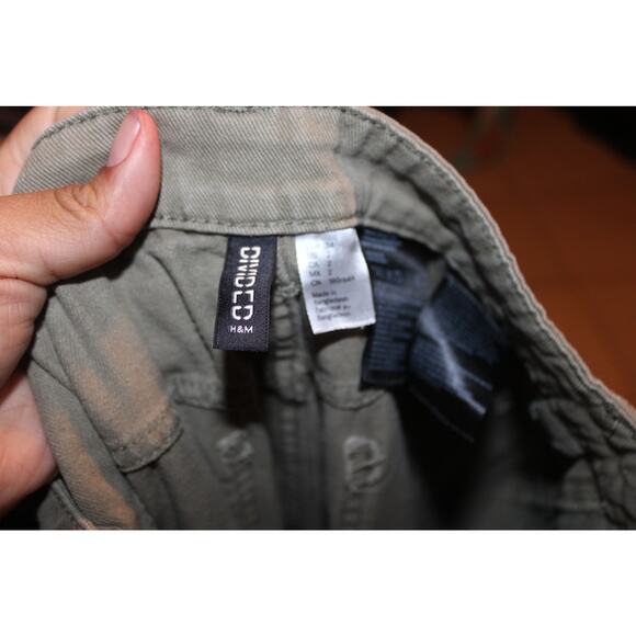 Divided by H&M Wide Leg Military Green Baggy Pants Woman's 2 - Picture 6 of 7